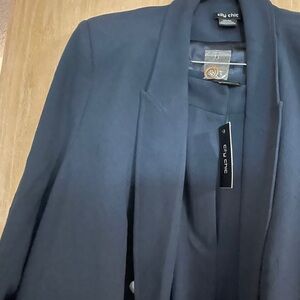 City Chic Navy Blazer Jacket and Pant - Women